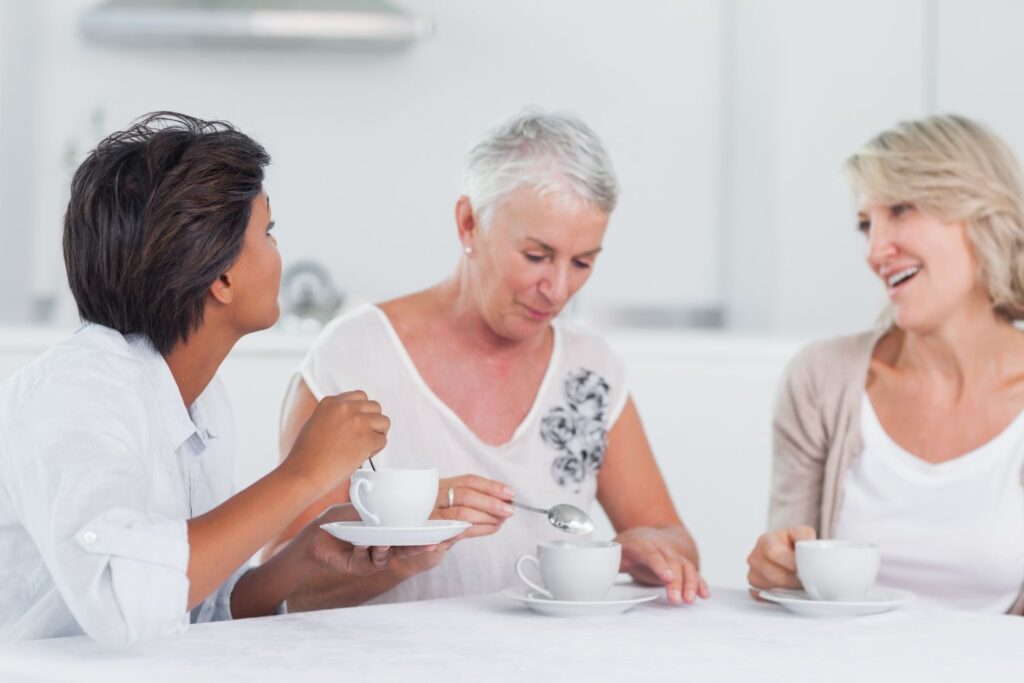 women having tea